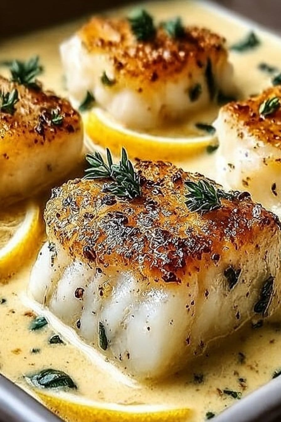 Baked Cod in Coconut Lemon Cream Sauce for Busy Weeknights