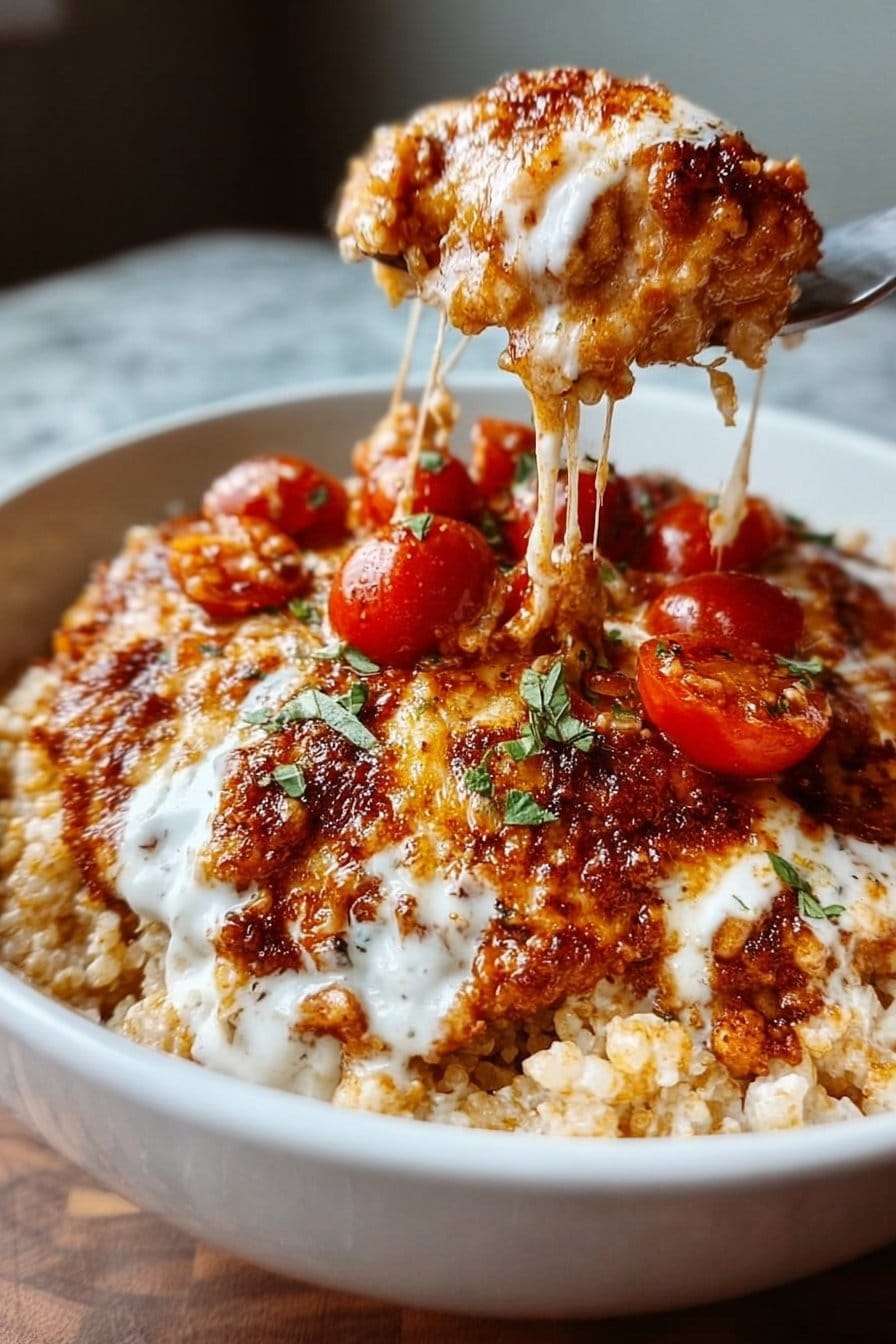 Cottage Cheese Chicken Parmesan Bowl