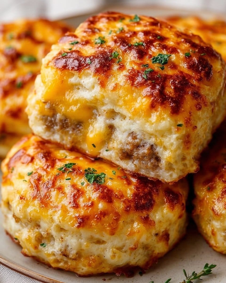 Sausage, Cheese, and Butter Swim Biscuits