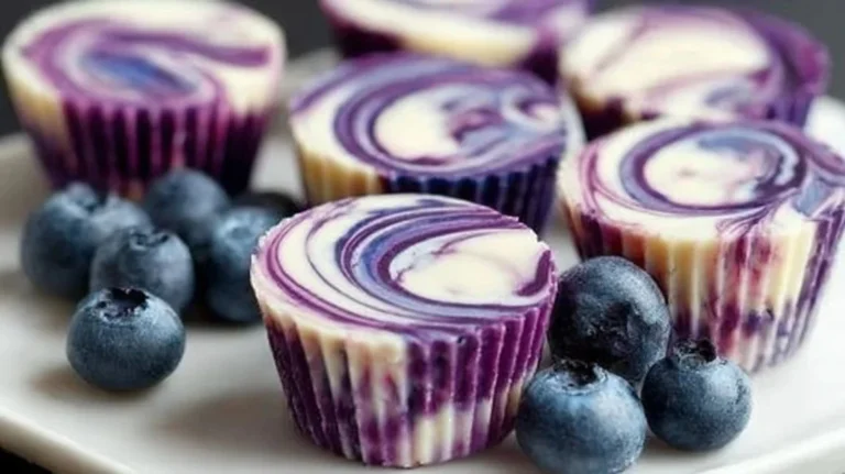 Delicious Blueberry Swirl Yogurt Bites in a colorful bowl