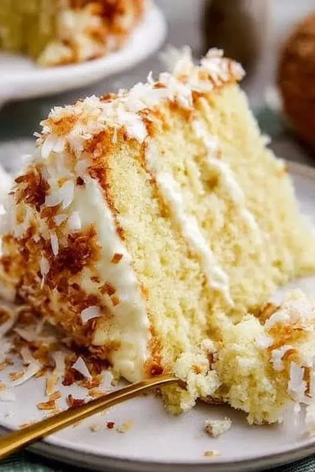 Coconut Cake with Custard Filling