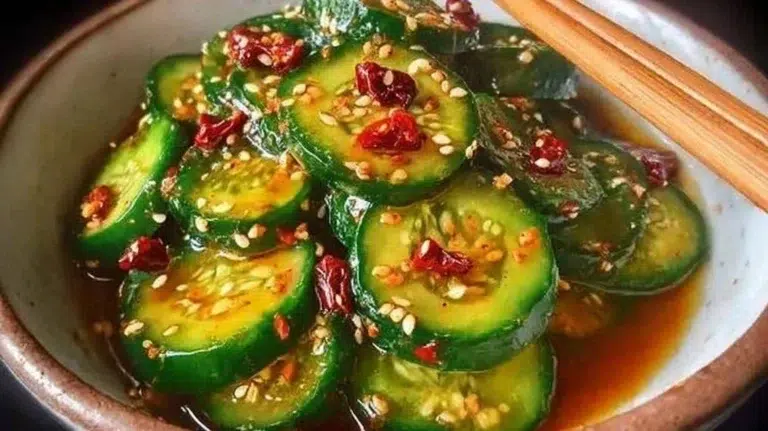 Fresh Easy Asian Cucumber Salad with vibrant vegetables and dressing
