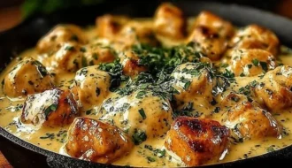 Delicious Texas Roadhouse Butter Chicken served with rice and garnished with herbs