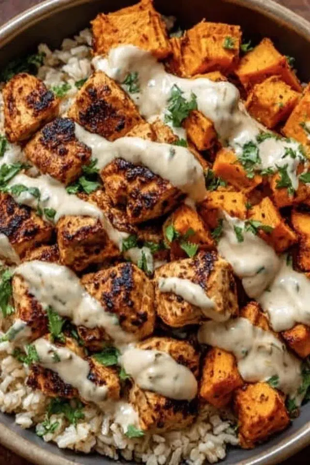 Healthy Chicken & Sweet Potato Rice Bowl