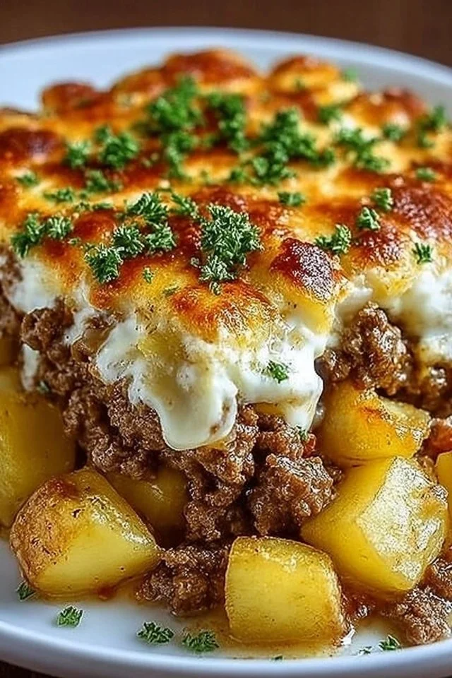 Hearty Ground Beef and Potatoes Casserole