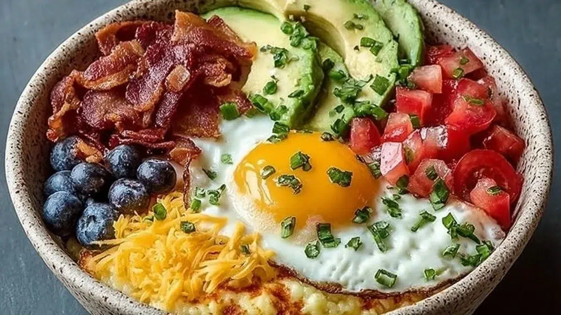 High protein breakfast bowls filled with nutritious ingredients for a healthy start.