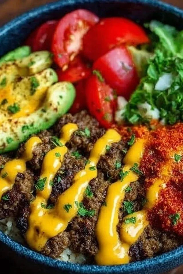 High-Protein Cheeseburger Bowls Recipe – Low-Carb Meal Prep with Ground Beef & Burger Sauce