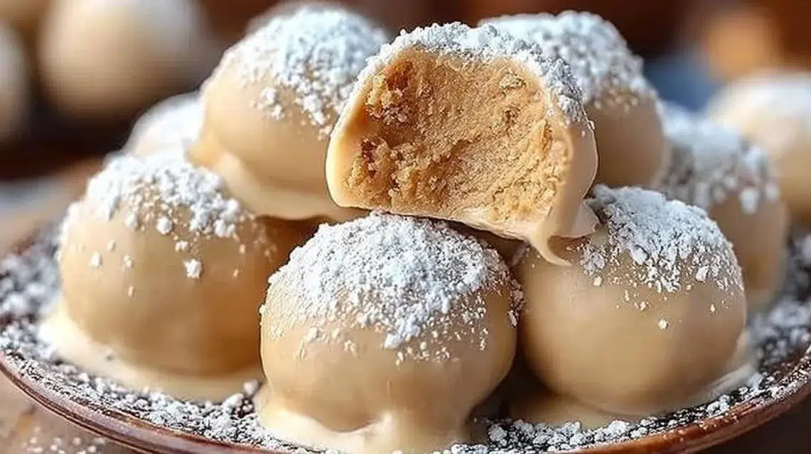 Homemade peanut butter balls coated with chocolate and sprinkled with nuts.