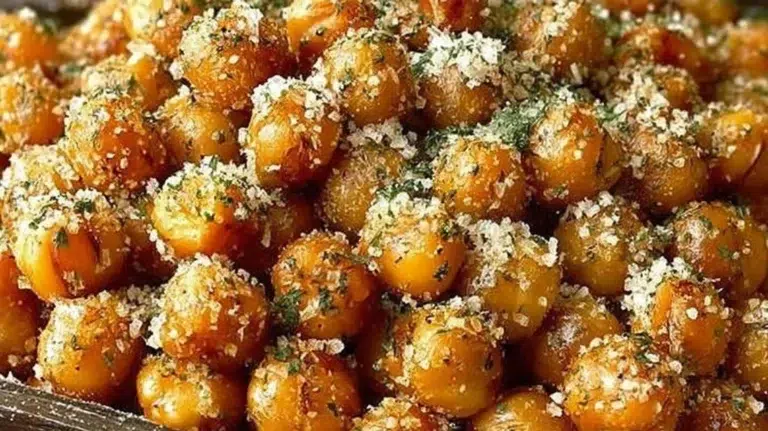 Bowl of ranch flavored crispy roasted chickpeas ready to eat