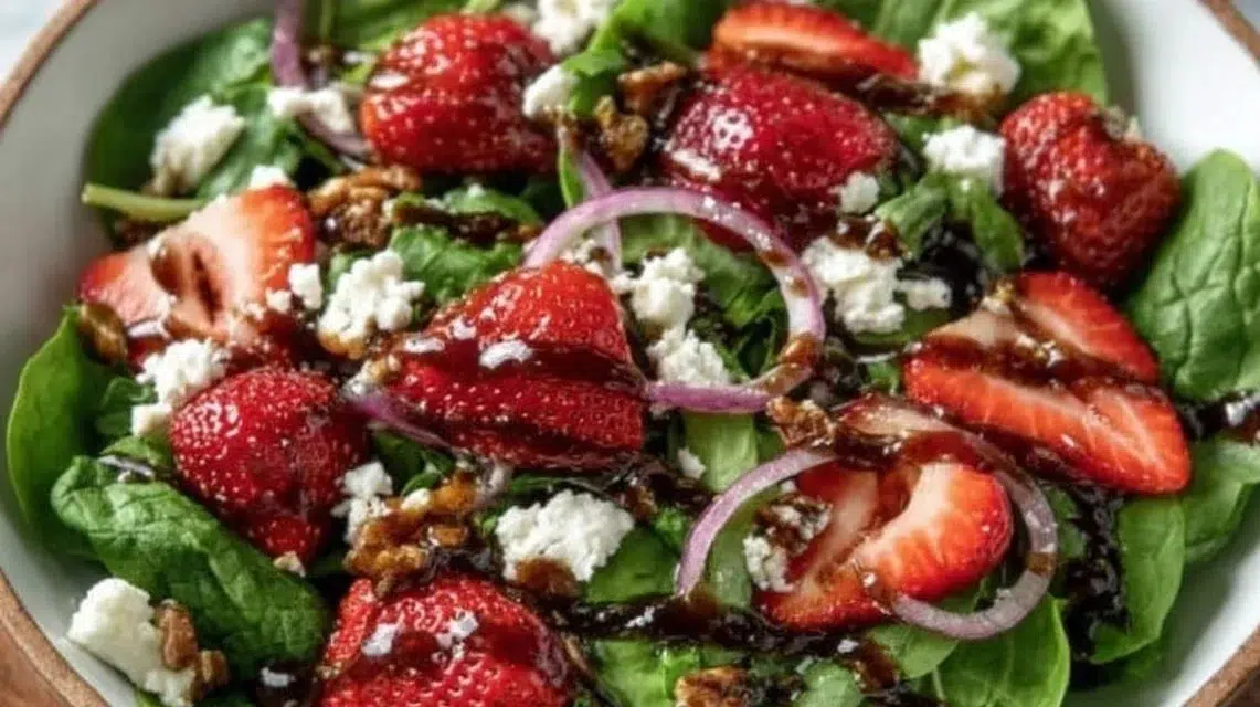Vibrant spring mix salad topped with balsamic honey dressing for a refreshing meal.