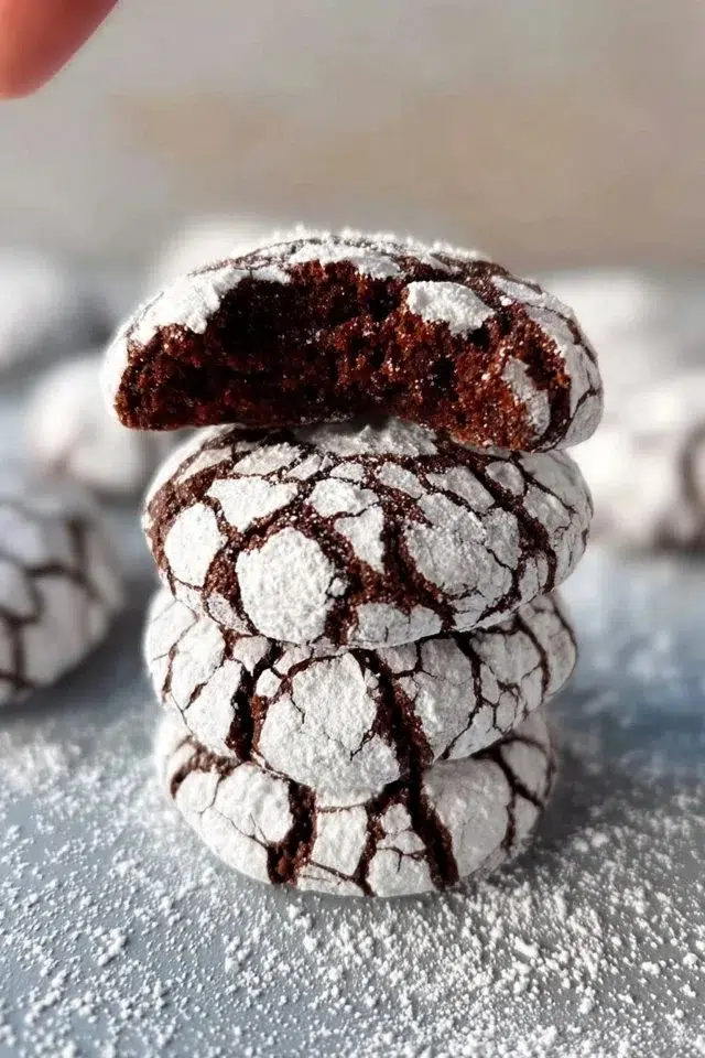 The BEST Chocolate Crinkle Cookies Recipe