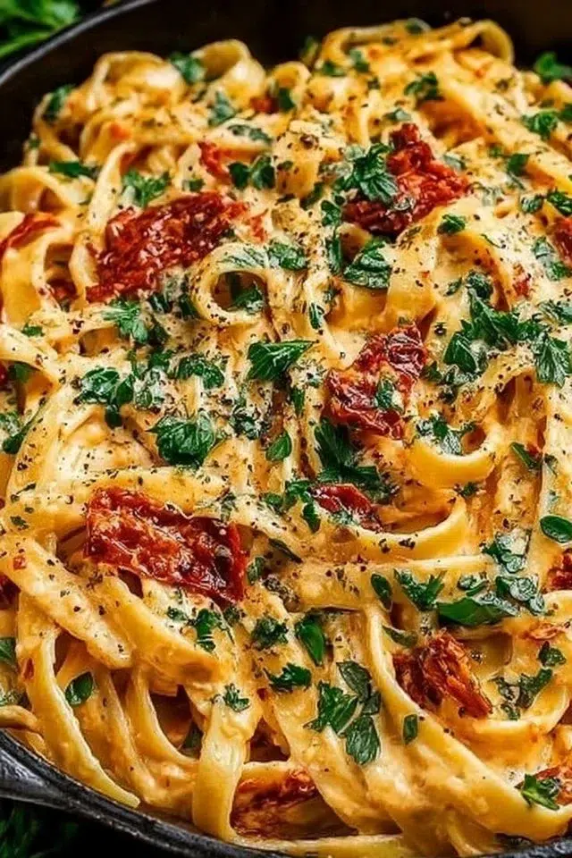 Vegan Creamy Sun Dried Tomato Pasta Recipe