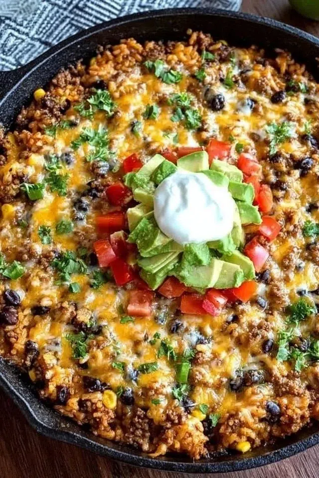 Cheesy Taco Rice Skillet