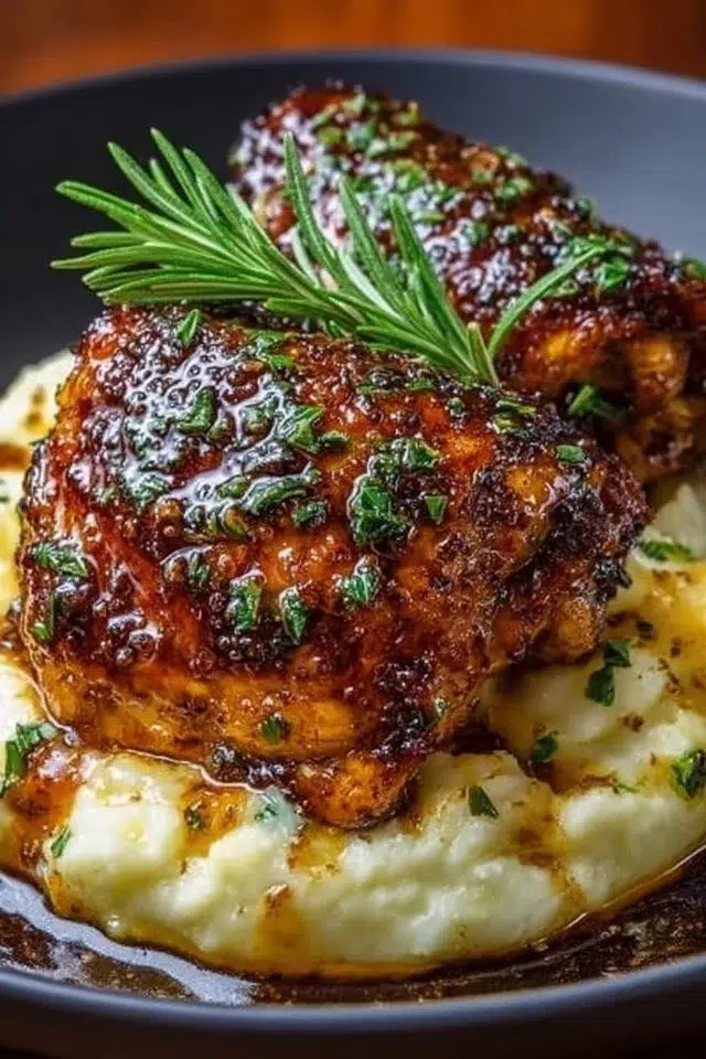 Chipotle Honey Chicken Thighs With Smoked Gouda Mashed Potatoes