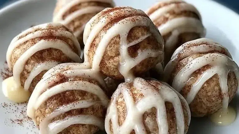 Delicious cinnamon roll protein bites, a healthy snack option