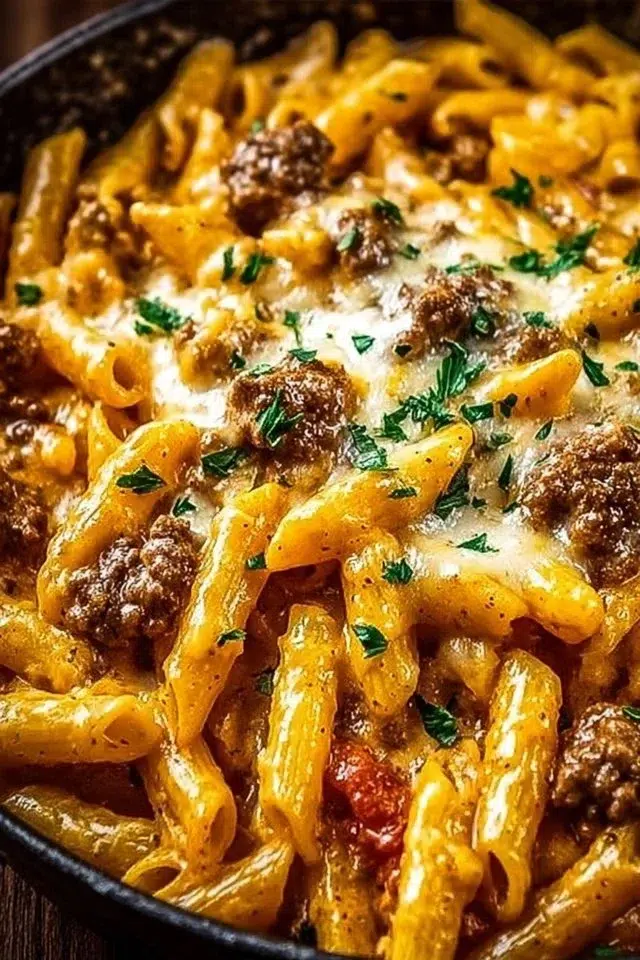 Creamy High Protein Beef Pasta