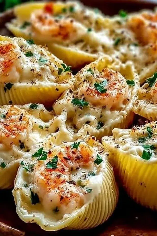 Creamy Seafood Stuffed Shells
