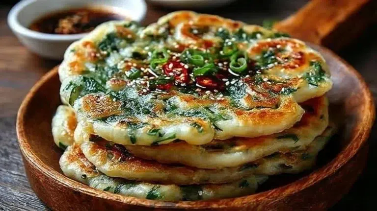 Crispy scallion pancakes with green onions, a popular Chinese dish