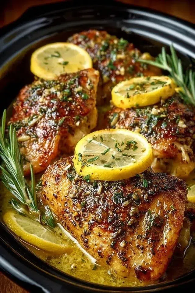 Crockpot Lemon Garlic Chicken