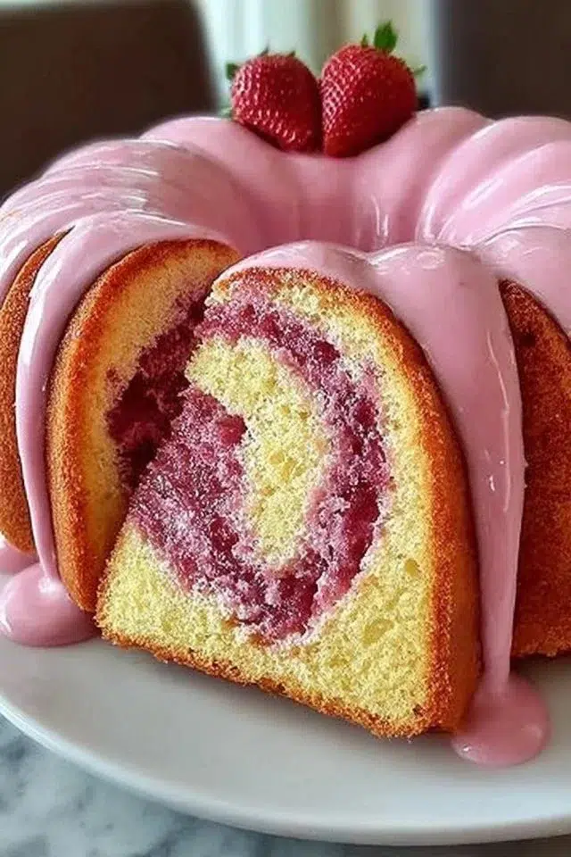 Delicious Strawberry Milkshake Pound Cake