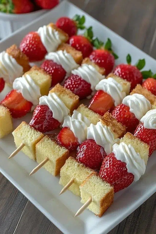 Delicious Strawberry Shortcake Kabobs
