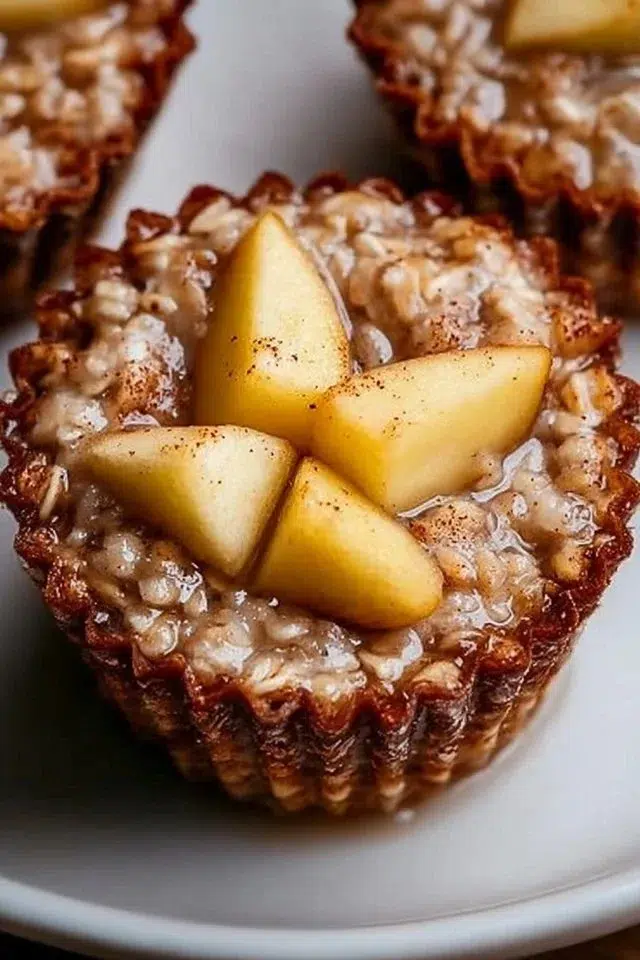 Fluffy Baked Apple Cinnamon Oatmeal Cups