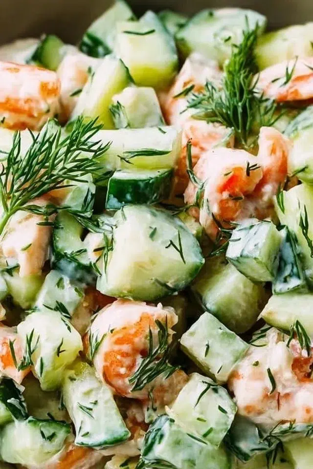 Healthy Cucumber Shrimp Salad