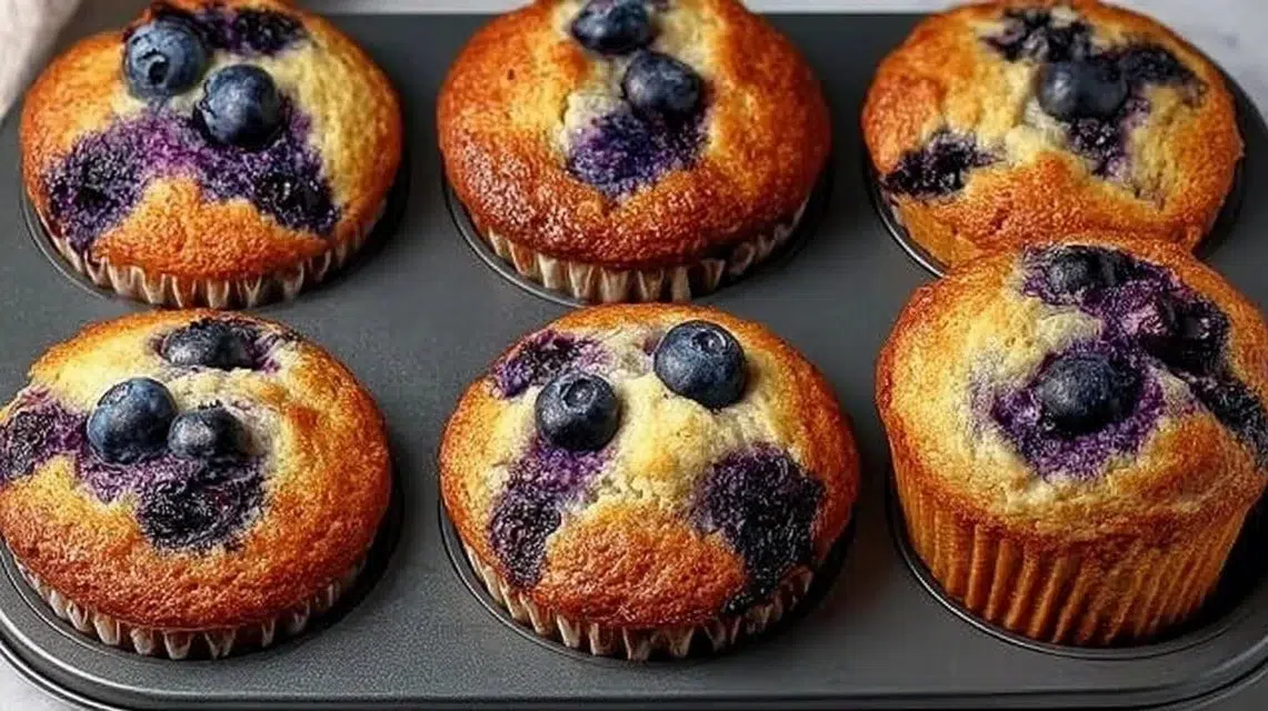 Hearty blueberry protein muffins packed with flavor and nutrition