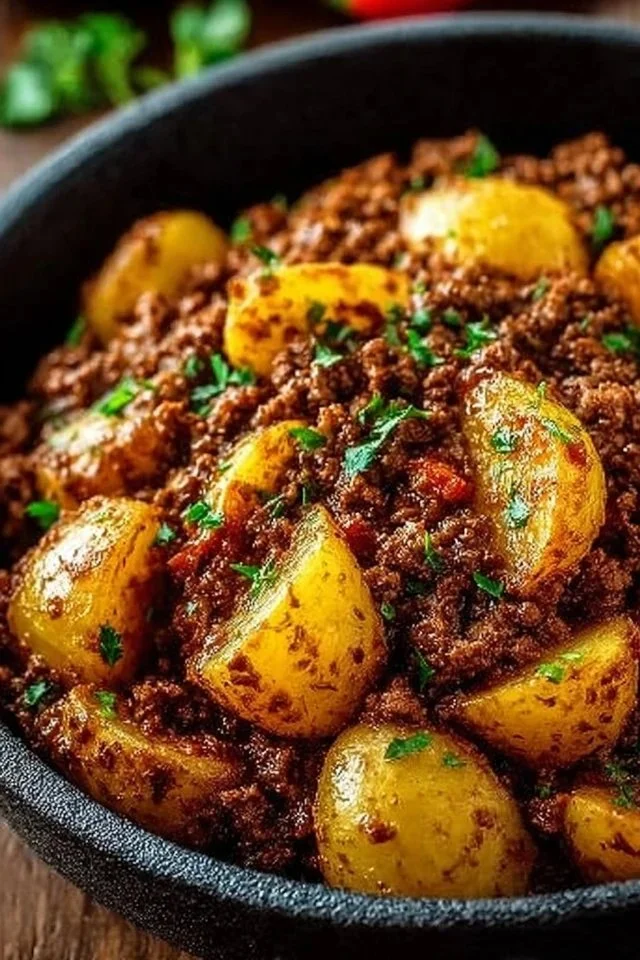 High Protein Ground Beef with Potatoes