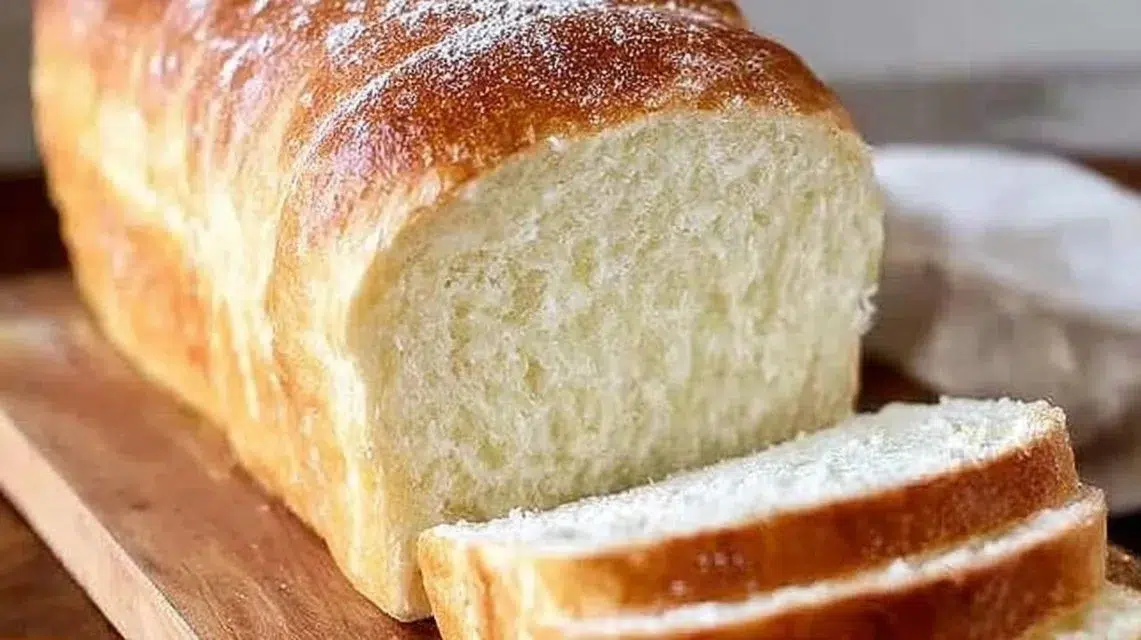 Loaf of freshly baked homemade bread on a wooden cutting board