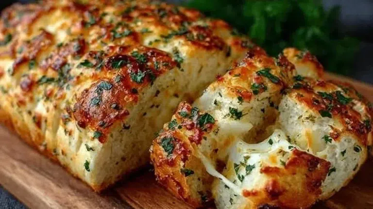Loaf of Italian Herbs and Cheese Bread fresh out of the oven
