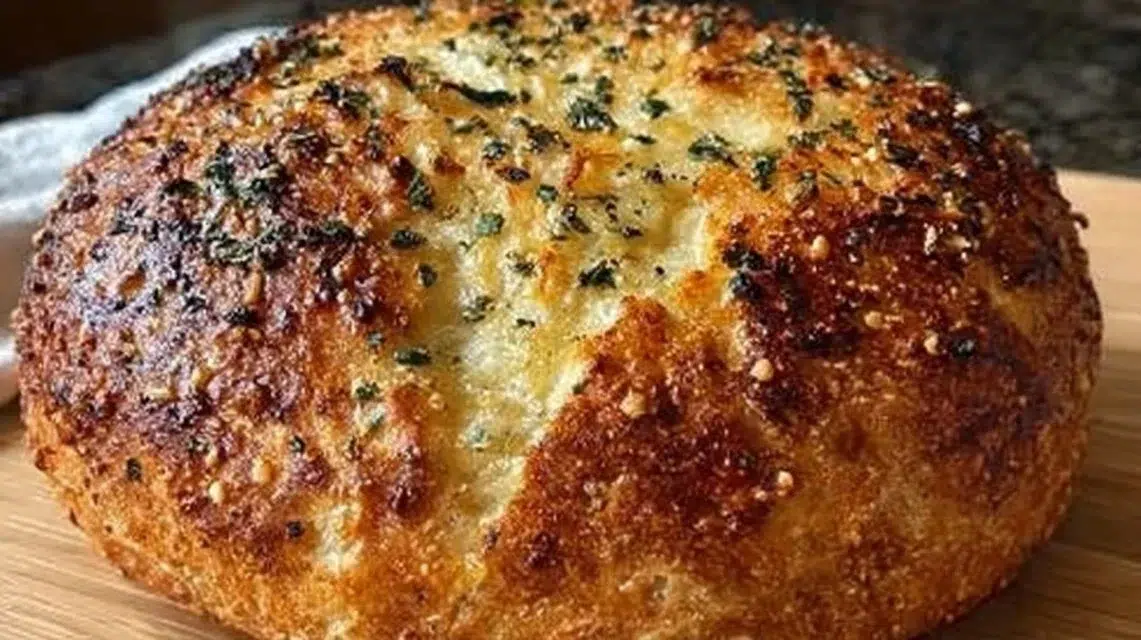 Delicious Italian herbs and cheese bread fresh out of the oven