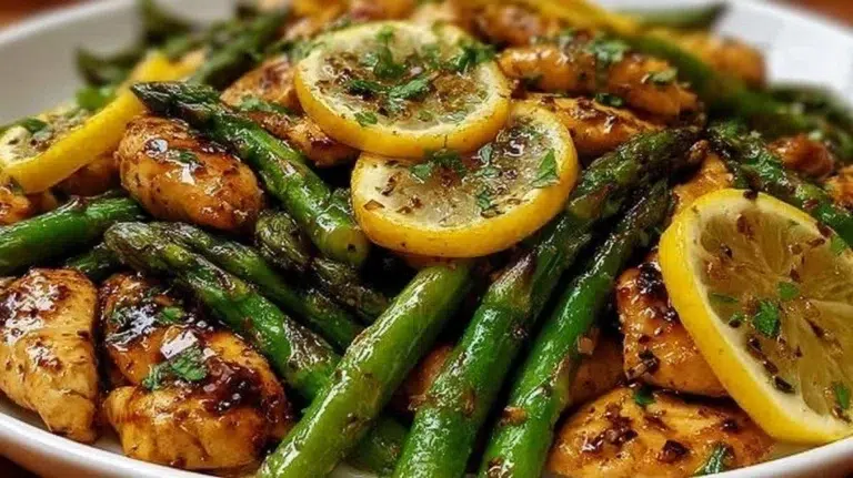 Lemon Chicken Stir-Fry with fresh asparagus and vibrant vegetables