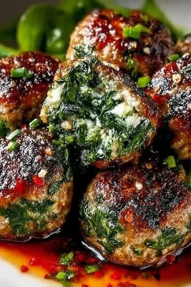 Spinach Garlic Meatballs