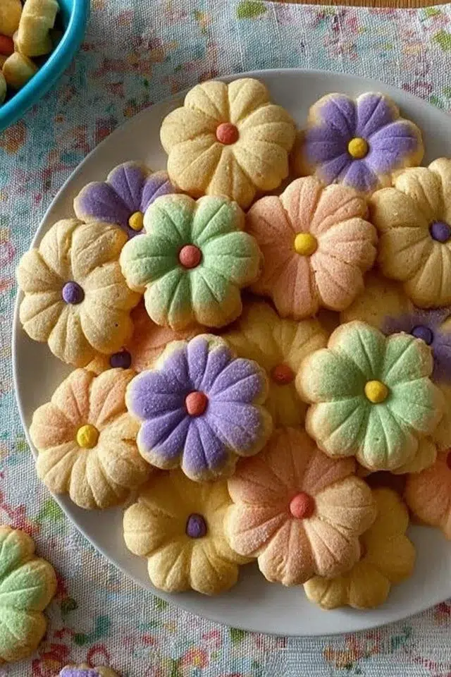 Spring Flower Shortbread Cookies