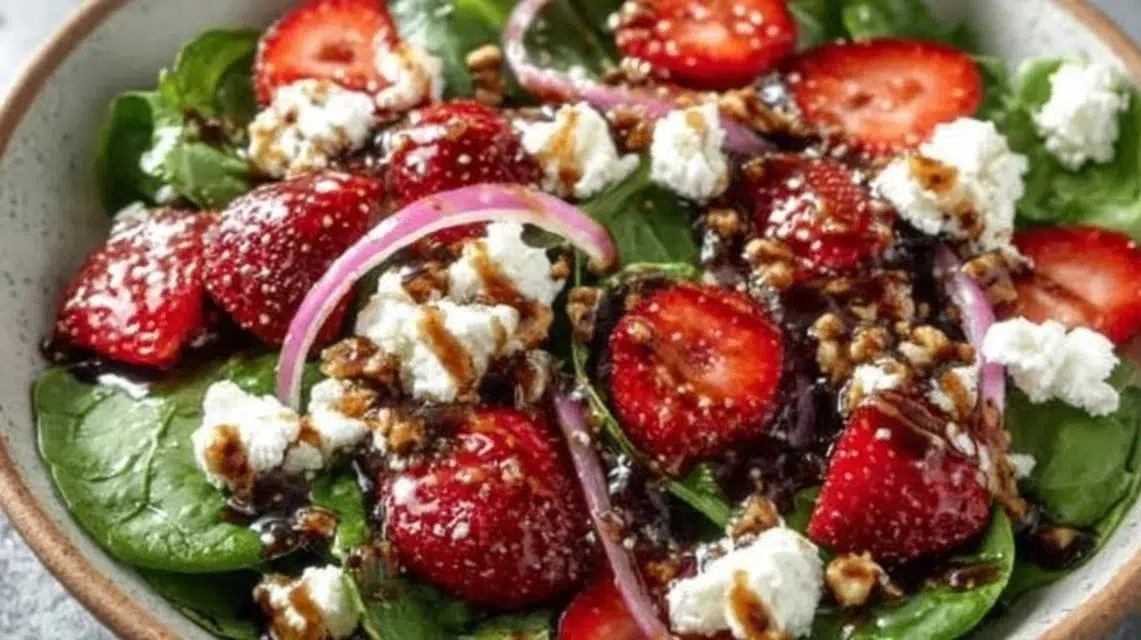 Spring Mix Salad with Balsamic Honey Dressing on a plate