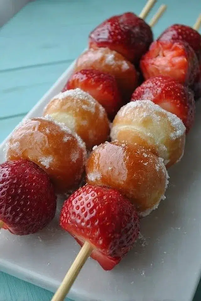 Strawberry and Donut Kabobs
