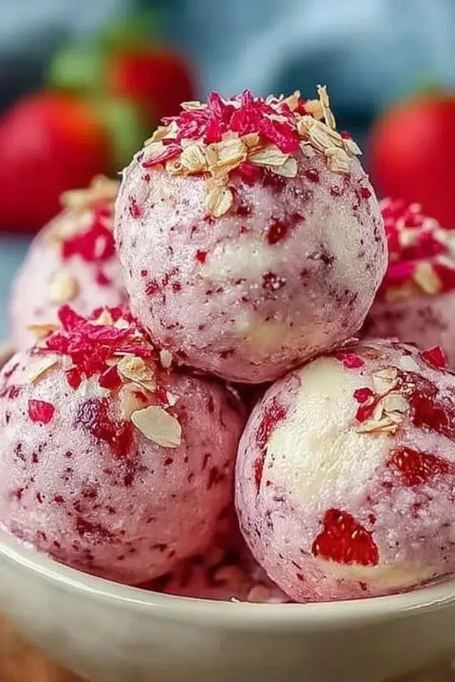 Strawberry Cheesecake Protein Balls