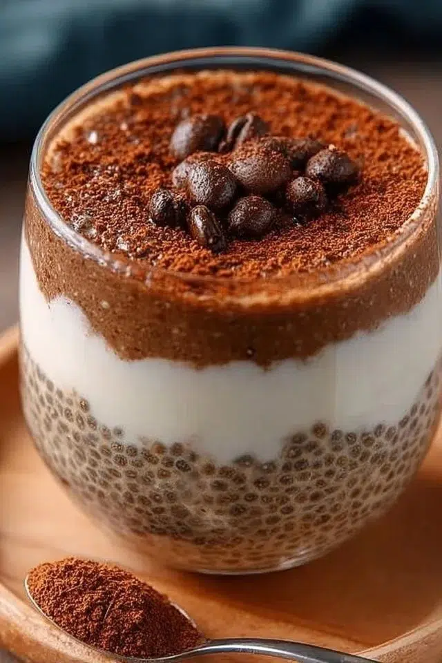 Tiramisu Chia Pudding With Greek Yogurt