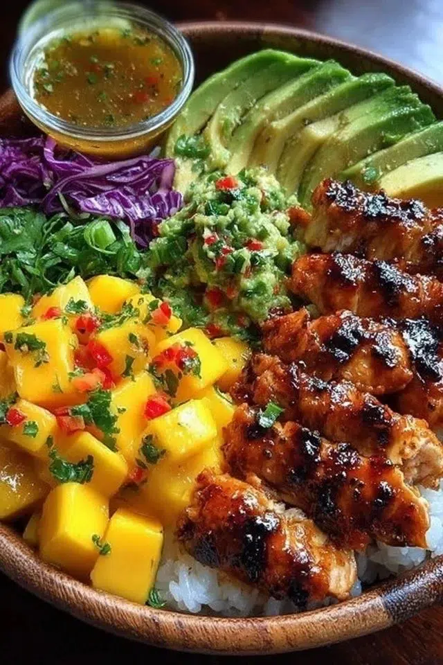 25-Minute BBQ Chicken Mango Bowl