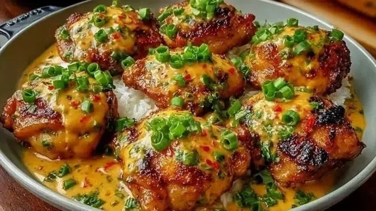 Delicious Bang Bang Chicken Thighs ready to spice up your dinner table
