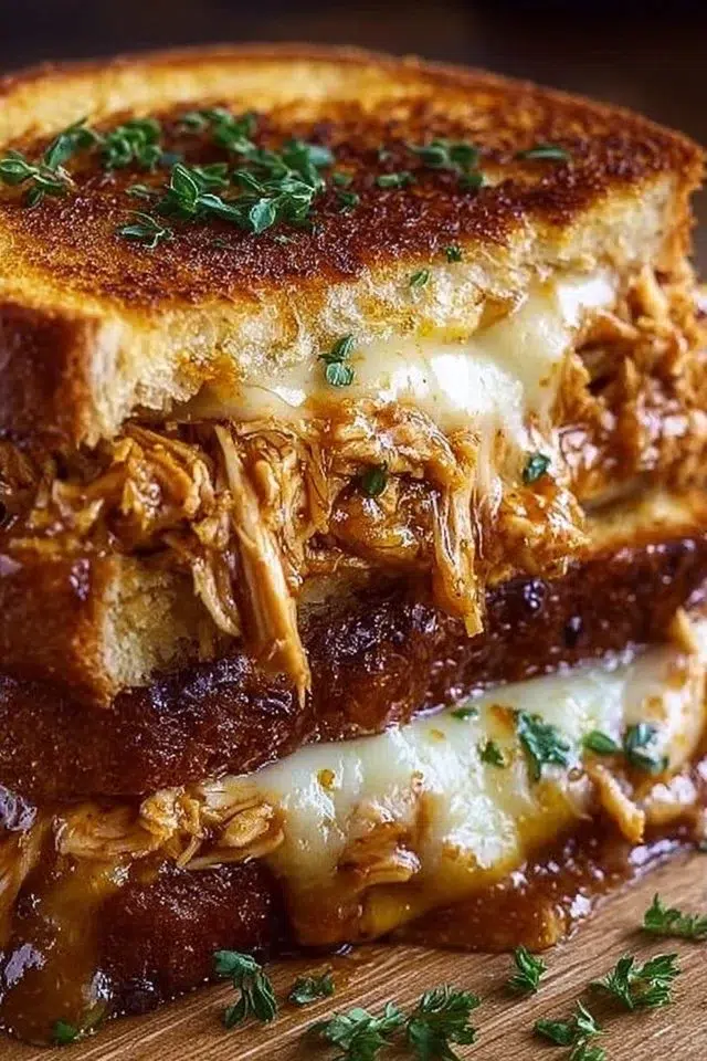 BBQ Chicken Grilled Cheese Sandwich