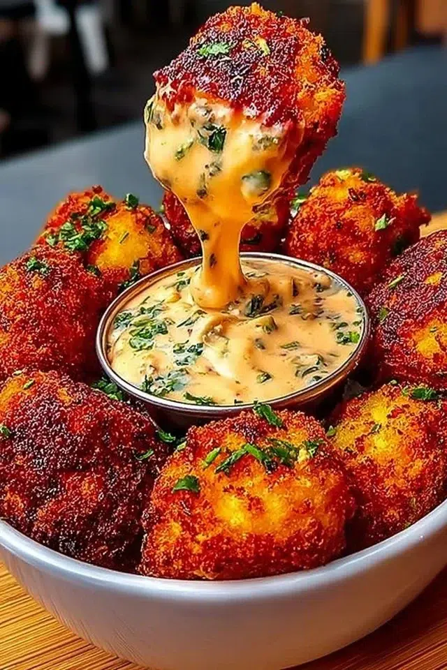 Cheesy Jalapeño Ranch Chicken Poppers with a Creamy Dip