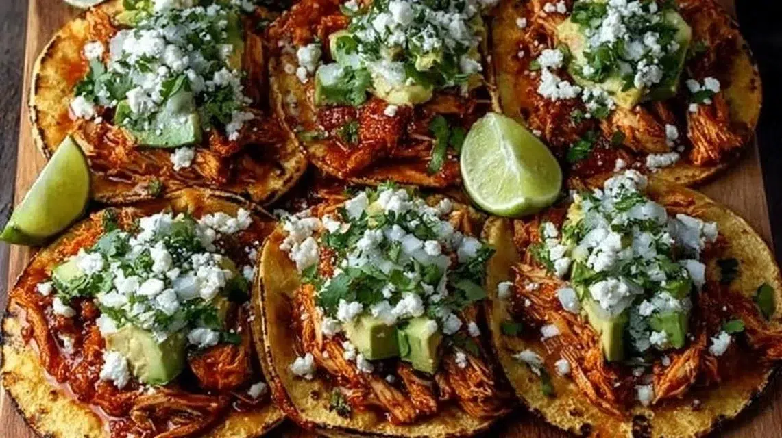 Delicious Chicken Street Tacos served with fresh toppings