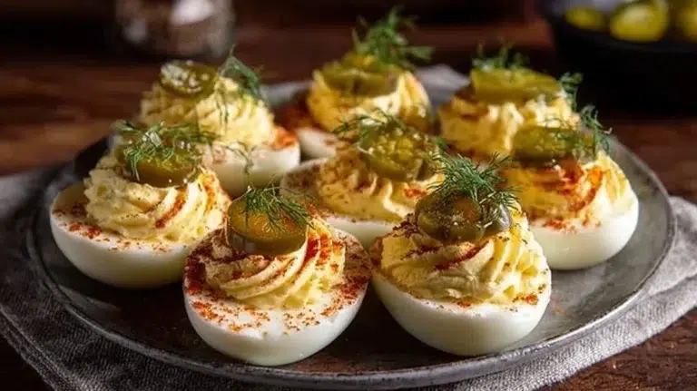 Classic stuffed eggs recipe inspired by Grandma's quick method.