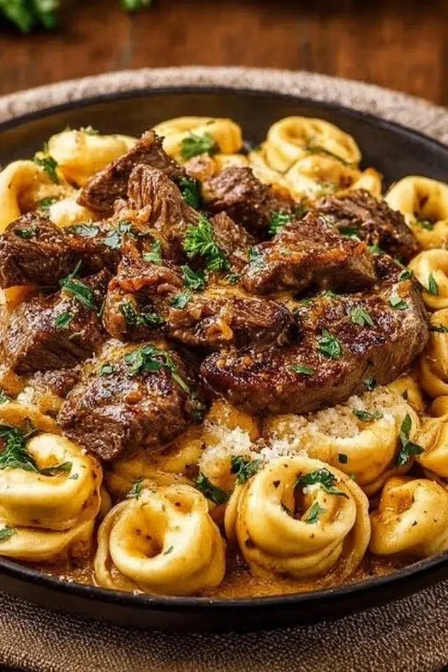 Cracked Garlic Steak Tortellini in Creamhouse Sauce Bliss