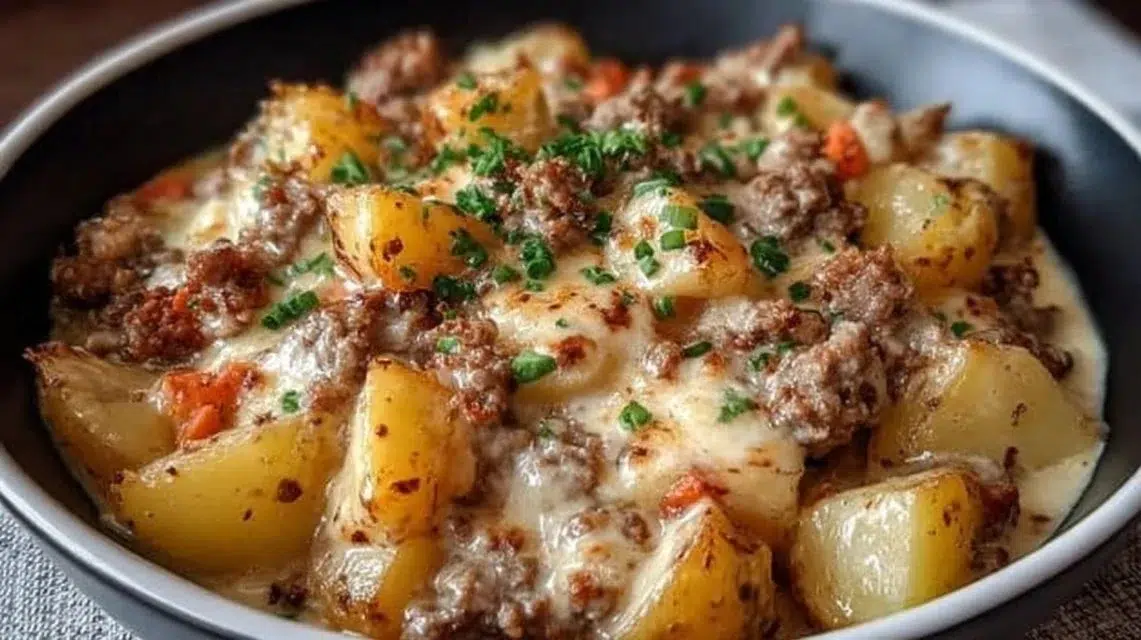 One-Pan Creamy Meat and Potato Skillet ready in 30 minutes