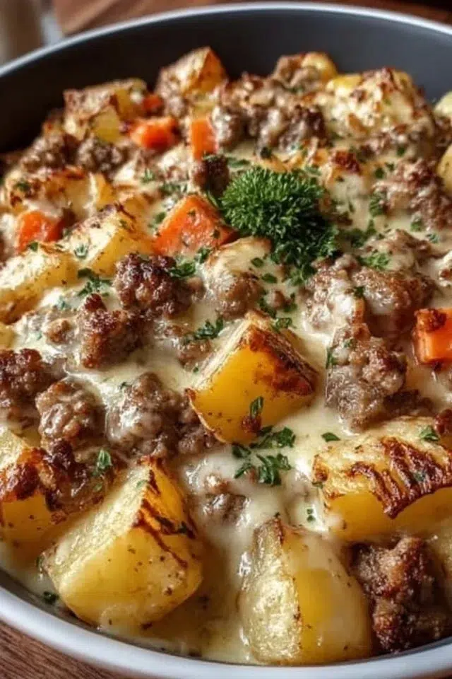 Easy One-Pan Creamy Meat & Potato Skillet (30-Minute Meal)