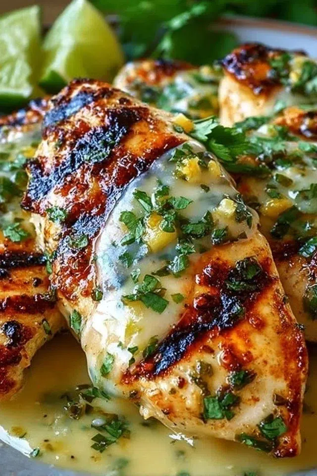 Grilled Salsa Verde Pepper Jack Chicken