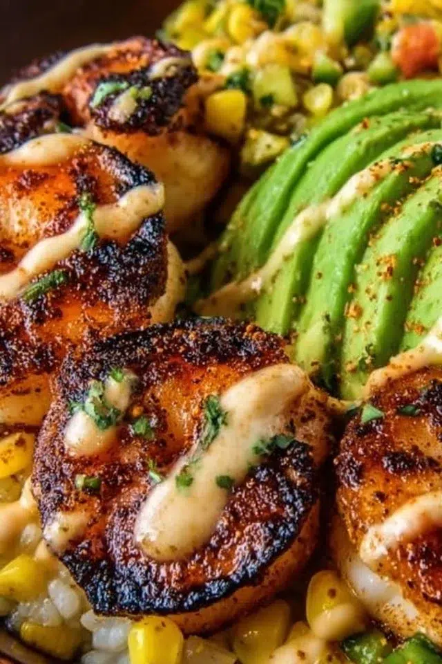 Grilled Shrimp Bowl with Avocado Corn Salsa